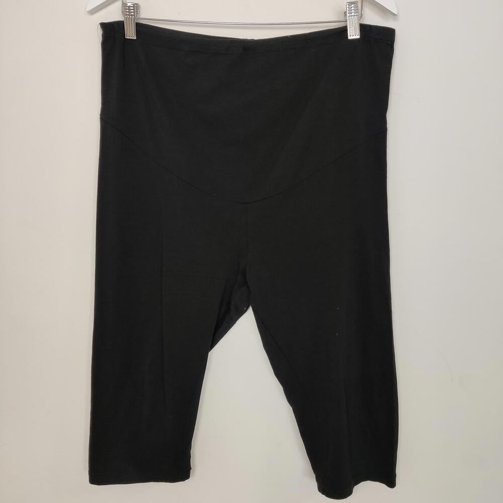 LC Waikiki Maternity Black Leggings Bike Shorts XL High Waist Support Panel